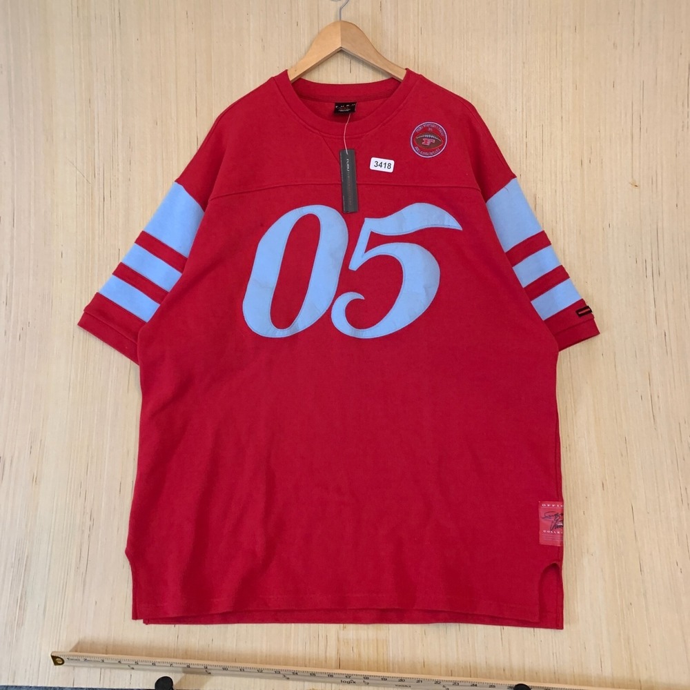 Vintage Fubu Collection Sweater 2XL Red Short Sleeve Men's Pullover 05 NWT Y2K